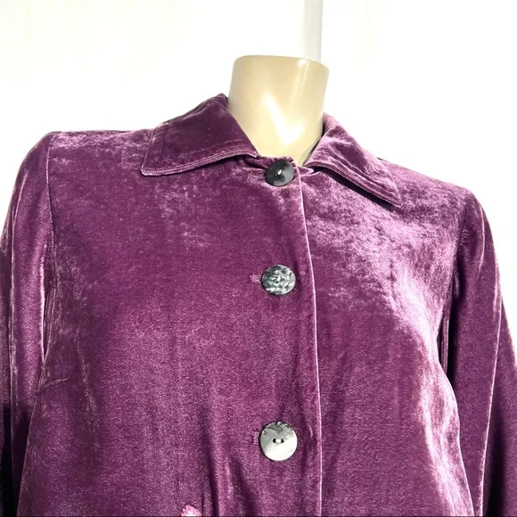 J.Jill Velvet Blazer Jacket Floral Embroidery - Picture 2 of 13